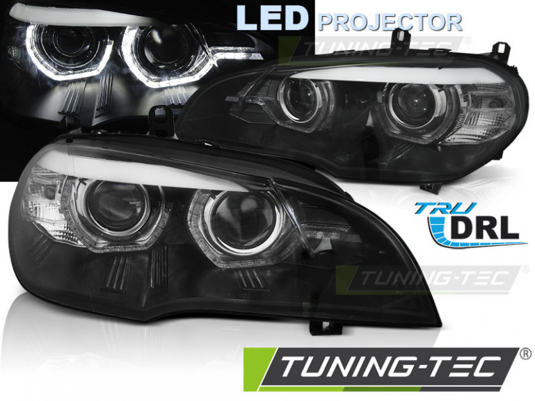 LED Angel Eyes Scheinwerfer für BMW X5 E70 07-13 schwarz